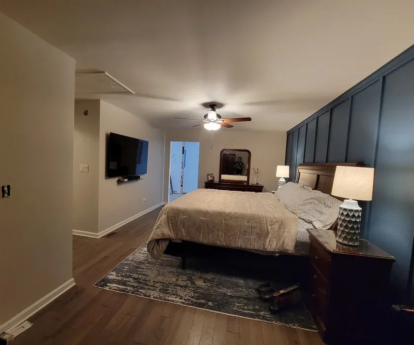 Finished interior room after drywall, trim and door installation