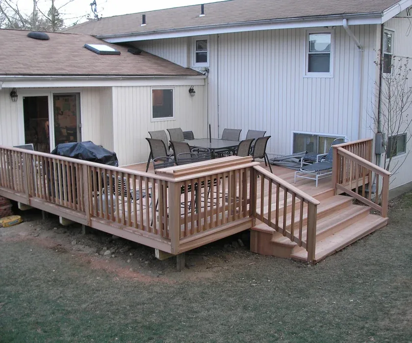Composite deck board replacement on an existing backyard deck