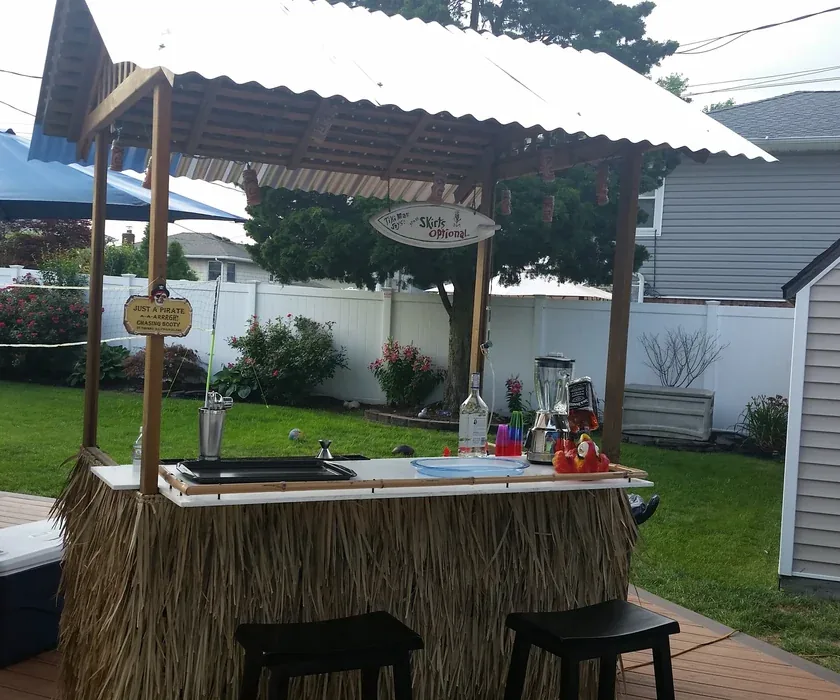 New backyard deck with composite boards and railings in Charlotte, NC
